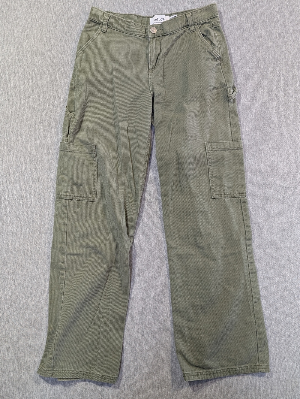 Refuge High Waist Wide Leg Cargo Pants Women's XS Green